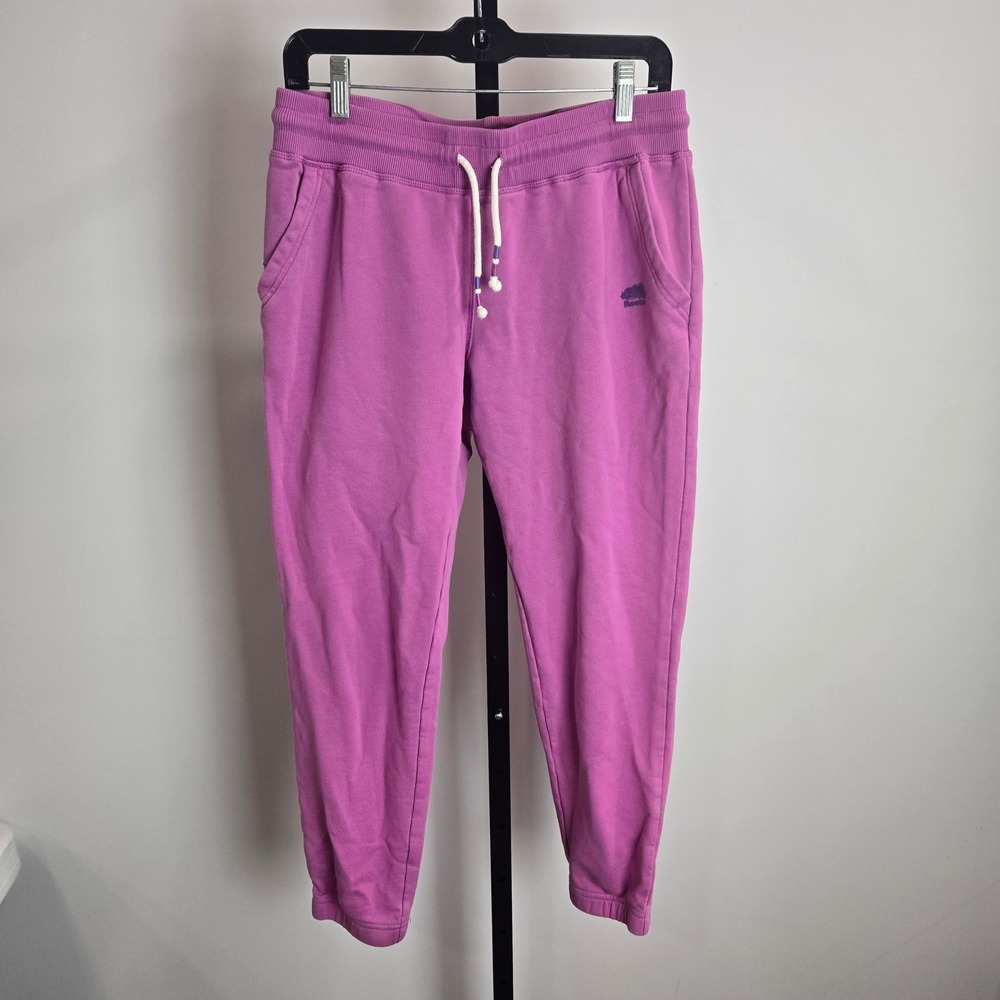 Roots Womens Pink Salt & Pepper Fleece Jogger Sweatpants Medium Magenta Beaver